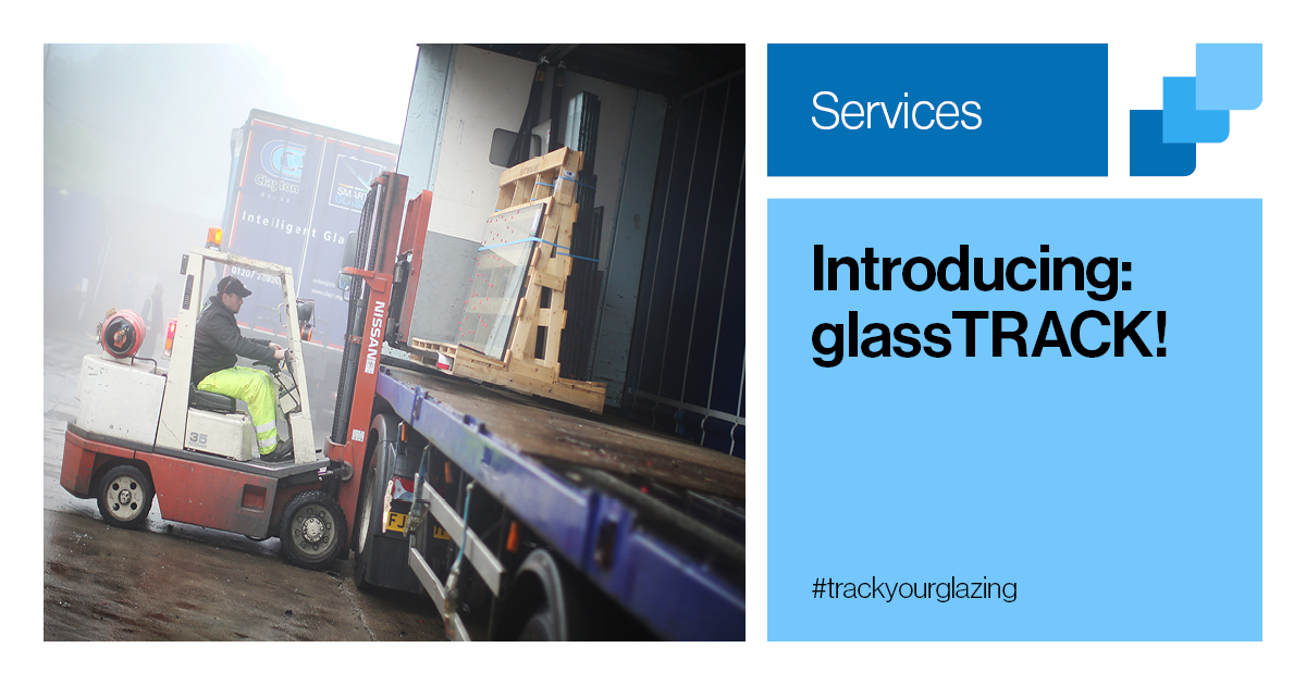 A cover image for a piece about the launch of glassTRACK, Clayton Glass' new glass order-tracking digital service.