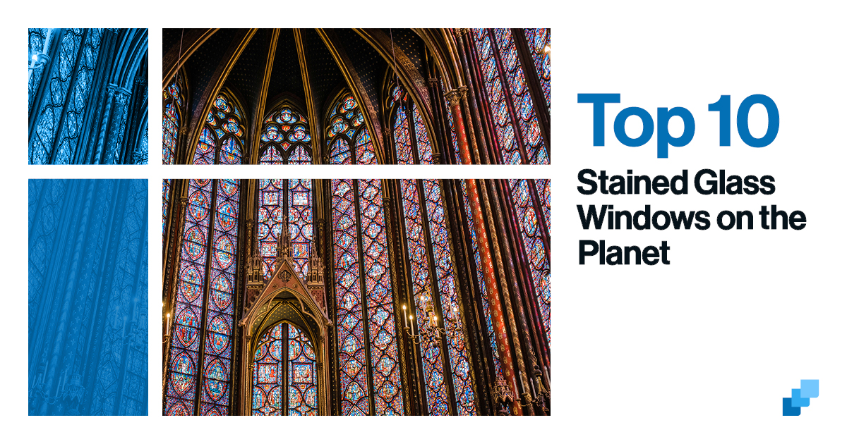 A cover image for a piece about the top 10 stained glass windows on the planet.